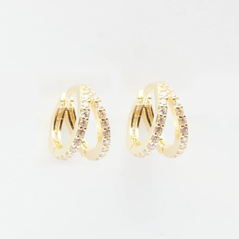 Gal Gold Double Hoop Huggie Earrings