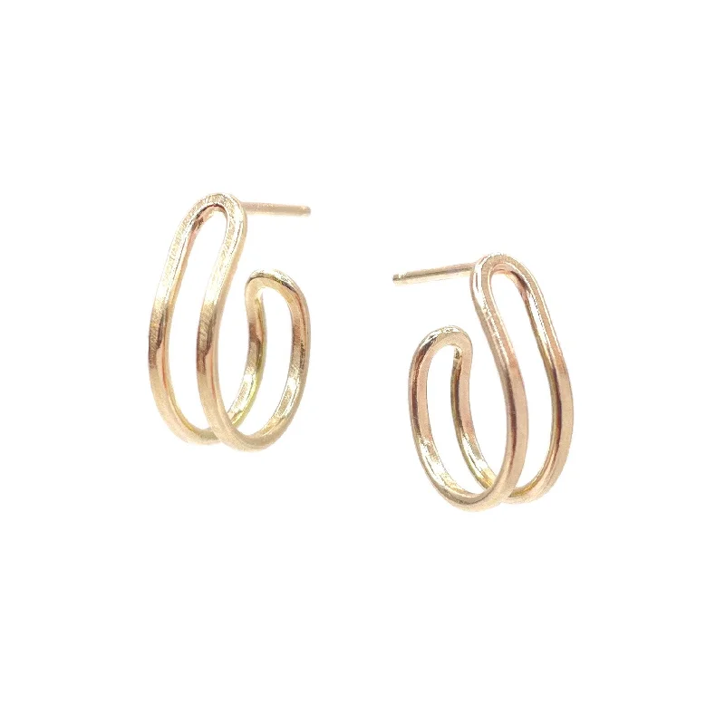 Gold Bent Link Hoops