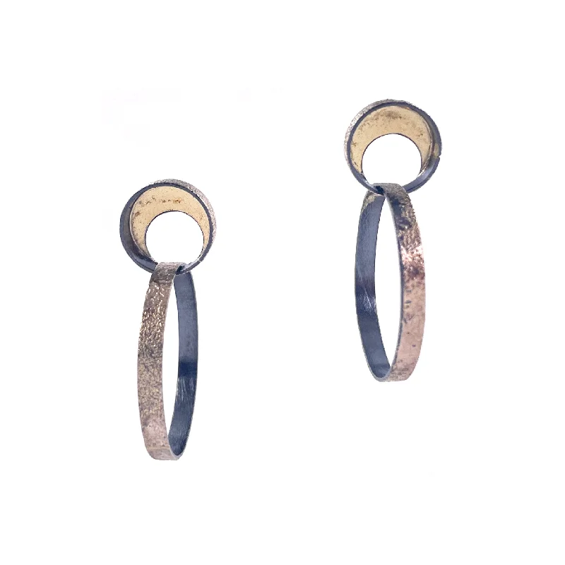 Gold Dust Two Ring Hoop Earrings