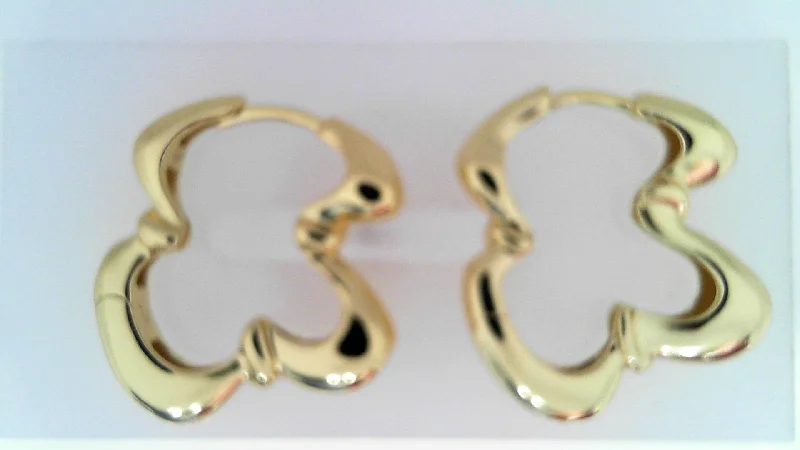 GOLD TWISTED WAVE HOOP EARRING