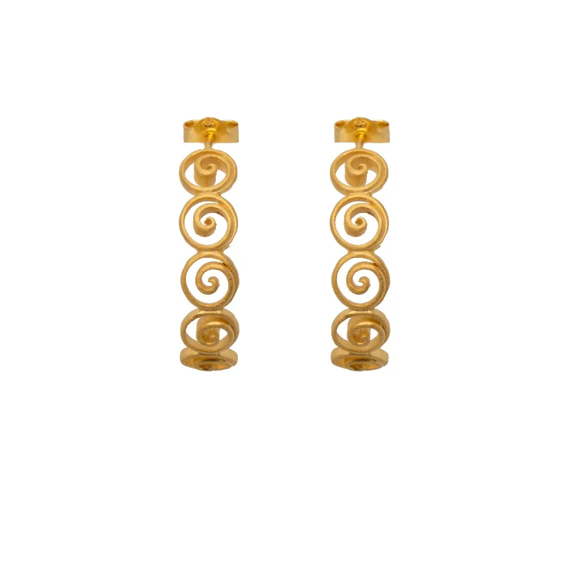 Gratitude Swirls Hoop Earrings 24K Gold Vermeil