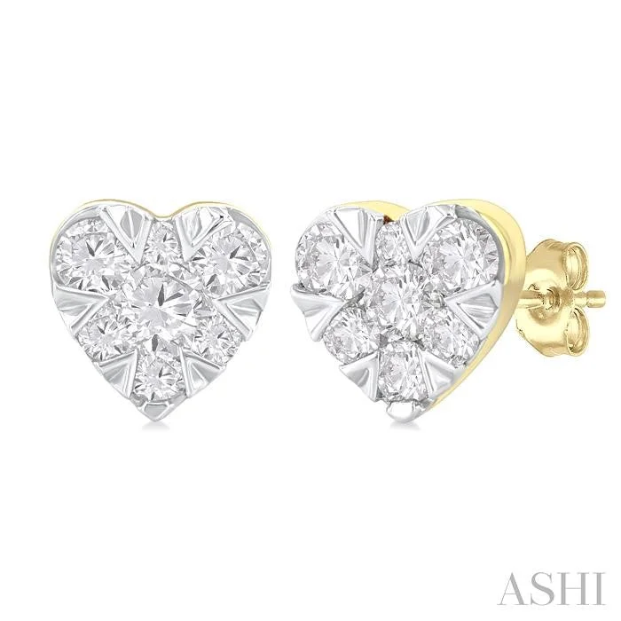 HEART SHAPE LOVEBRIGHT PETITE DIAMOND FASHION EARRINGS