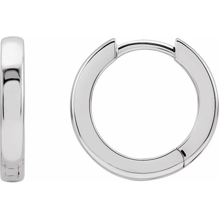 Sterling Silver 14 mm Hinged Hoop Earrings