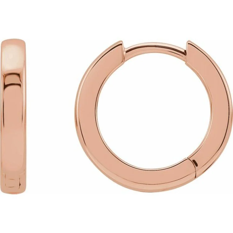 14K Rose 14 mm Hinged Hoop Earring