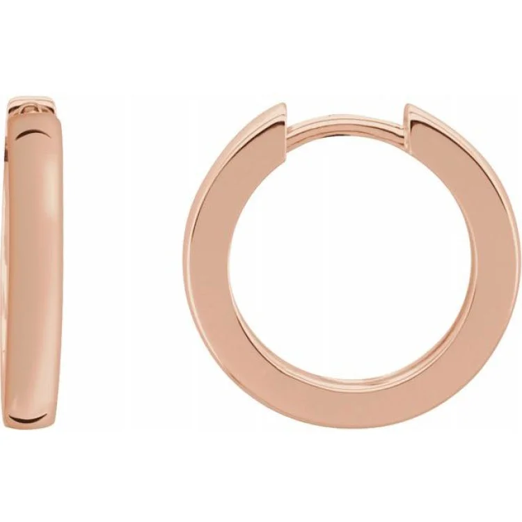 14K Rose 18 mm Hinged Hoop Earring