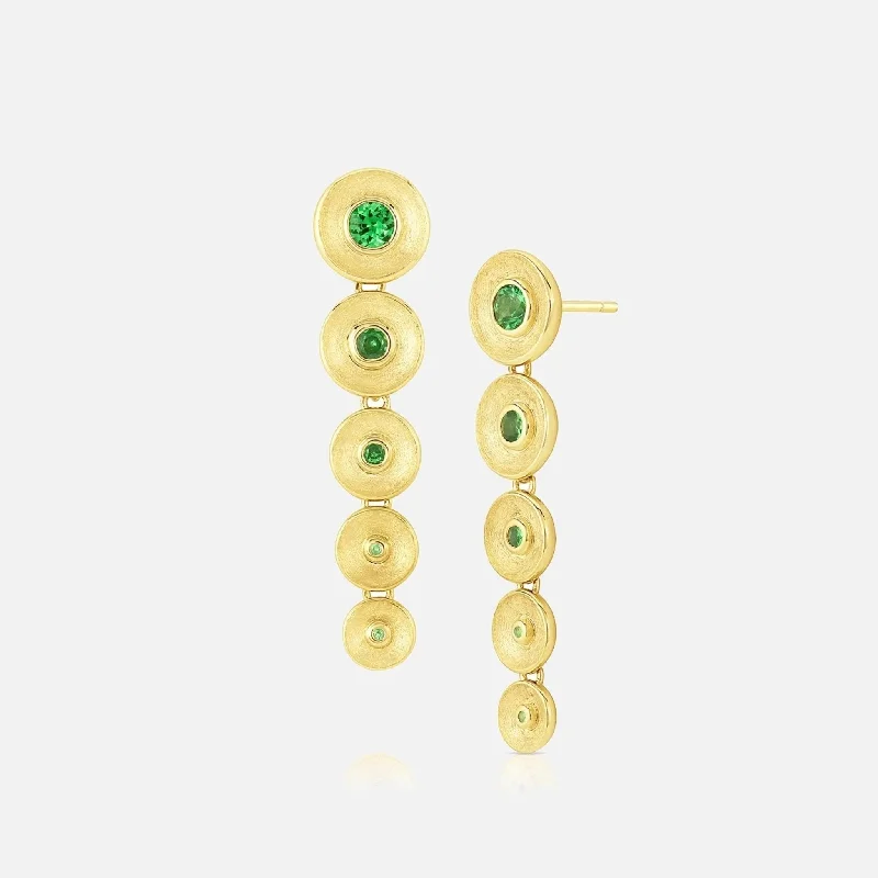 Long Drop Bezel Earrings