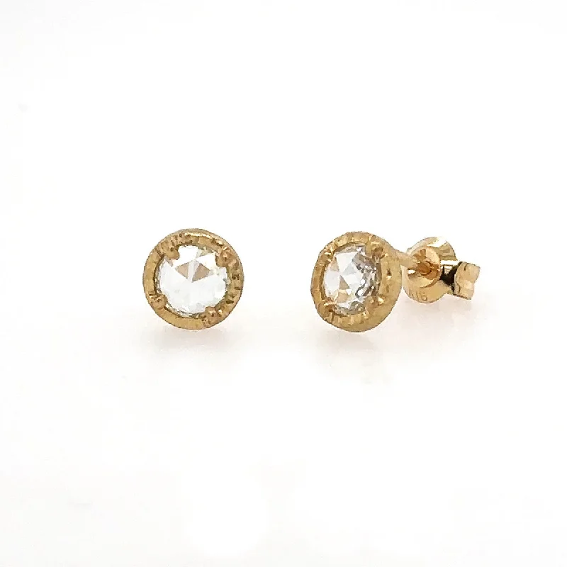 18k Large Rosecut Diamond Studs