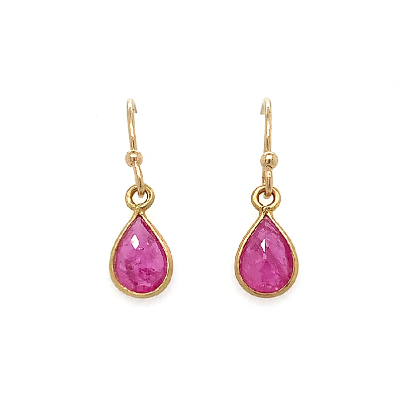 Small Ruby Teardrop Earring