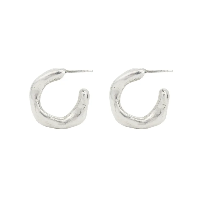 Maji Hoop Earrings, Silver