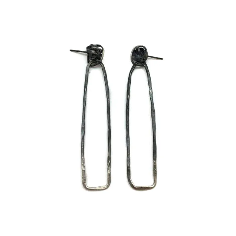 Oxidized Oblong Knot Hoops