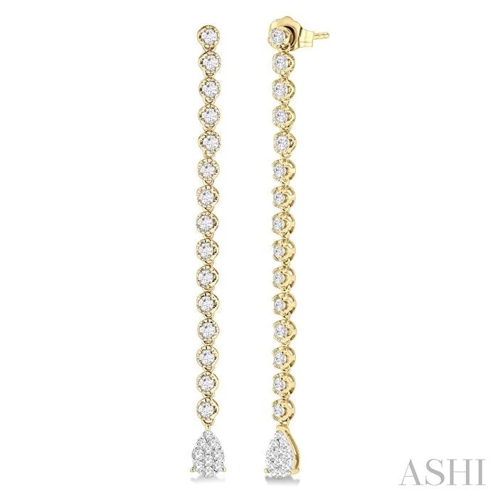 PEAR SHAPE LOVEBRIGHT DIAMOND LONG EARRINGS