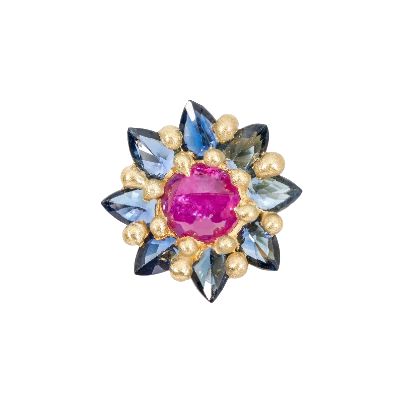 Pink & Blue Daisy Stud Earring - Made to Order