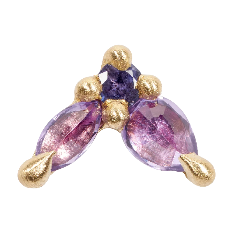 Purple Floret Stud Earring - 11491