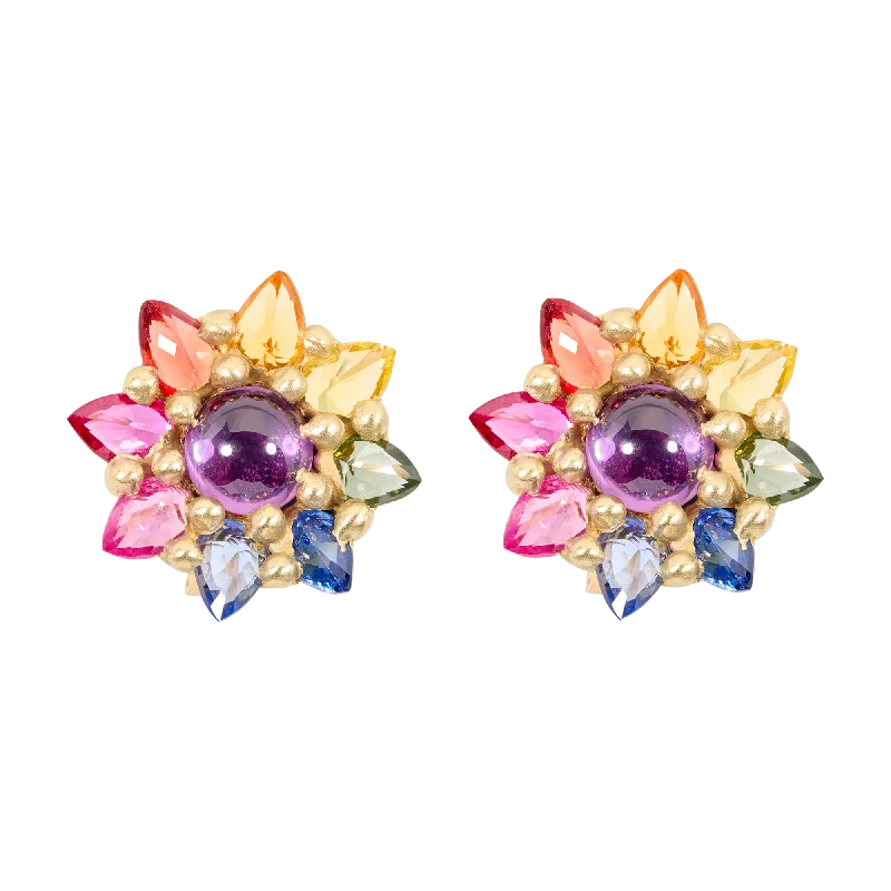 Rainbow Daisy Stud Earrings - 11843