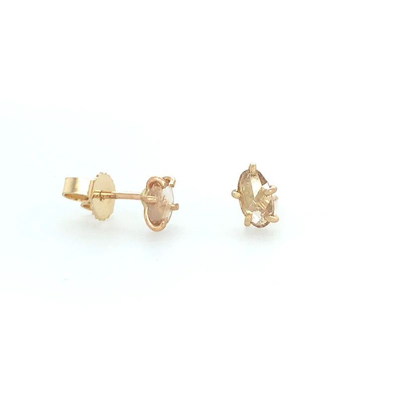 Rose Cut Striated Diamond Studs