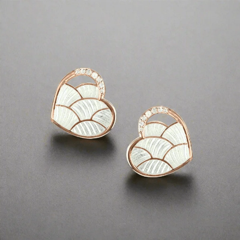 RGP Sterling White Heart Stud Earrings with White Sapphires