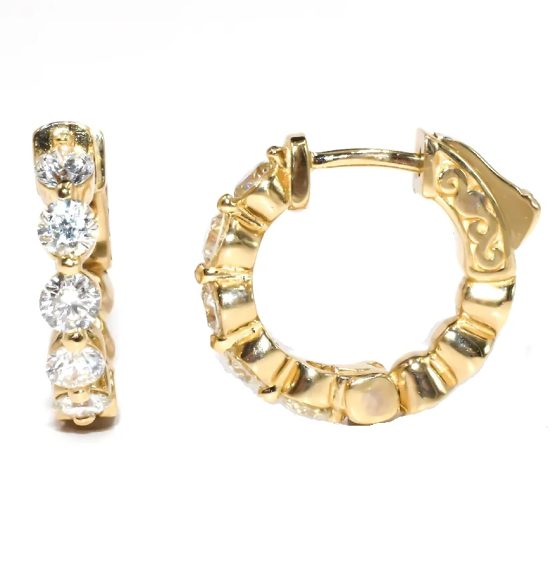 Round Diamond Huggie Hoops