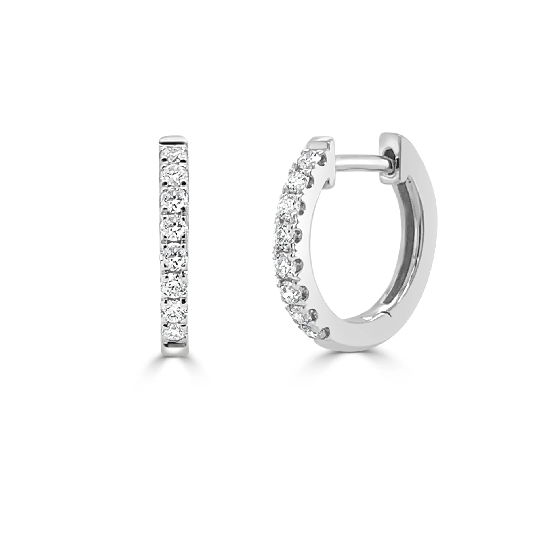 Round Diamond Huggie Hoops