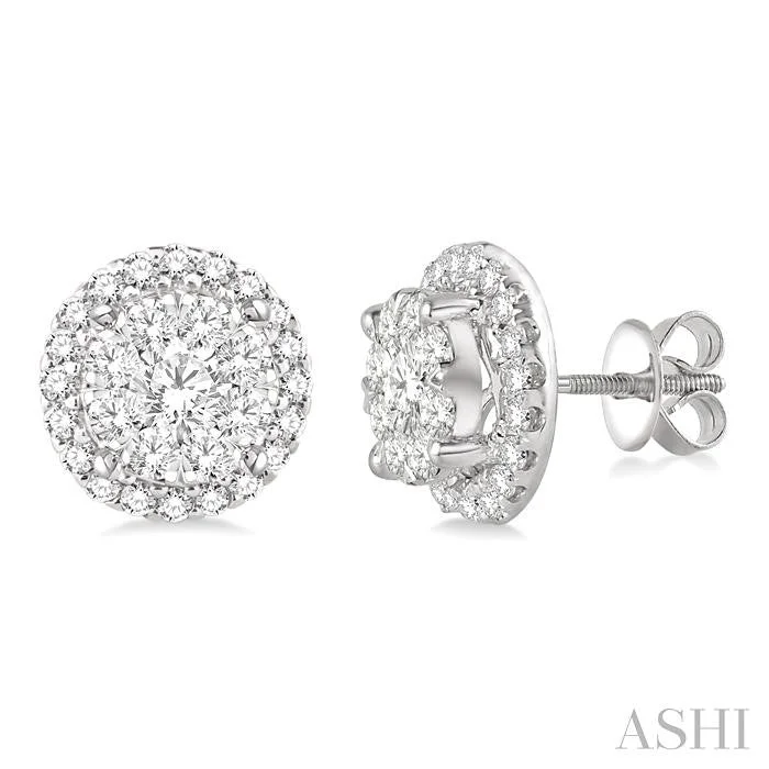 ROUND SHAPE HALO LOVEBRIGHT ESSENTIAL DIAMOND EARRINGS