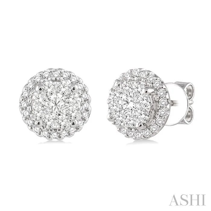 ROUND SHAPE HALO LOVEBRIGHT ESSENTIAL DIAMOND EARRINGS