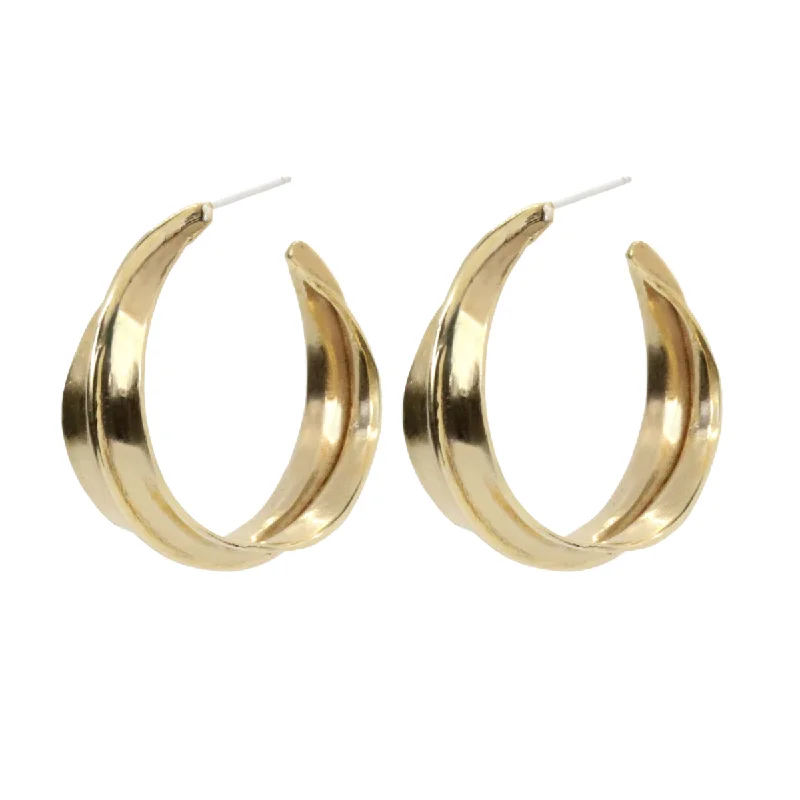 Sahara Ridge Hoop Earrings, Medium, Bronze