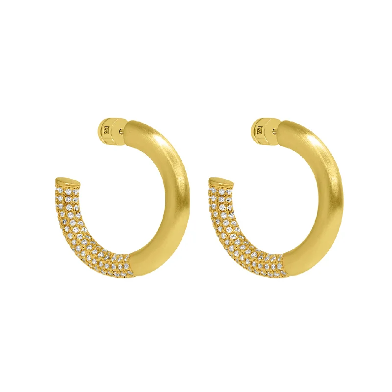 Signature Pave Small Hoops