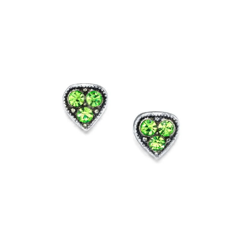 1928 Jewelry Crystal Heart Stud Earrings