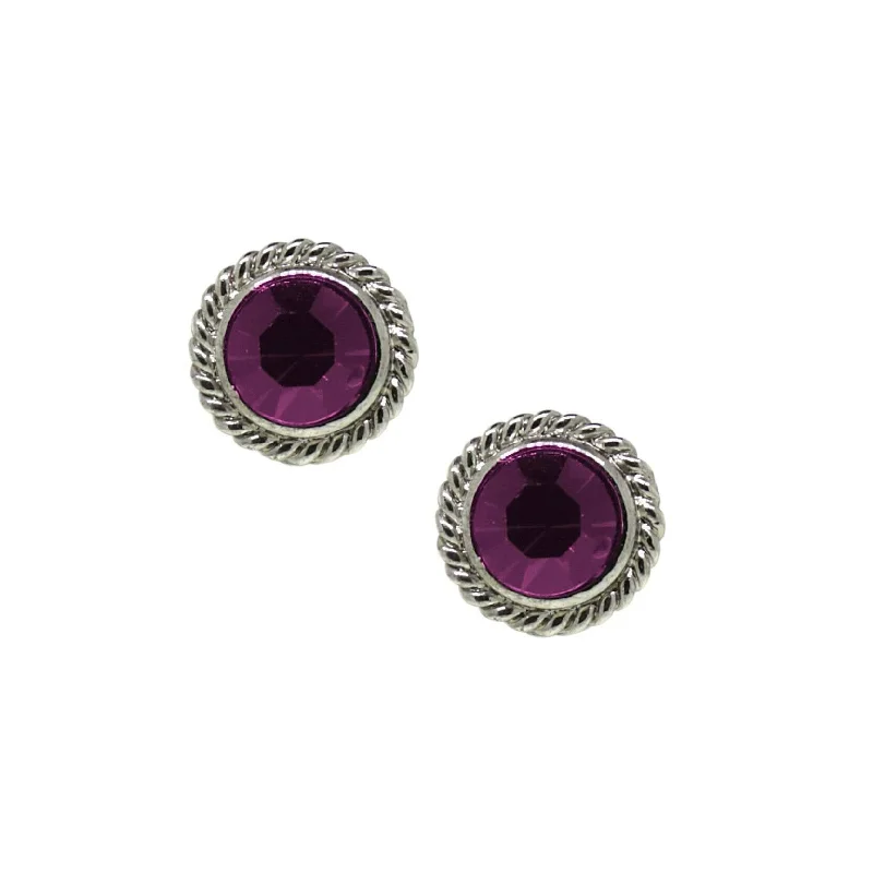 1928 Jewelry Purple Round Button Stud Earrings