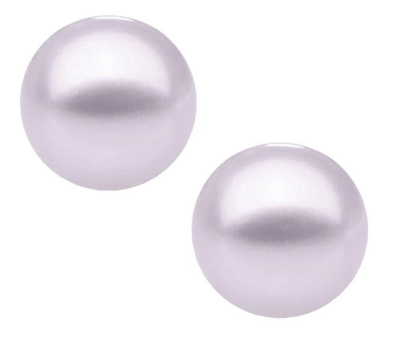 Sterling Silver 4mm Lavender Dyed Pearl Baby Studs