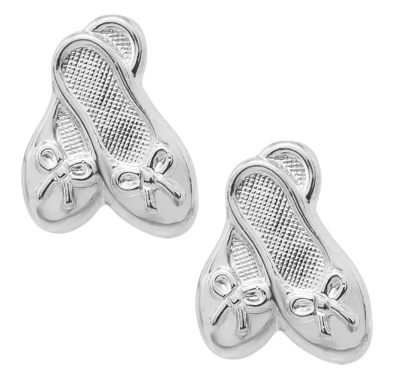 Sterling Silver Ballet Slipper Baby Studs