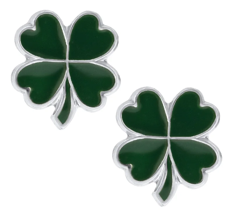 Sterling SIlver Four Leaf Clover Baby Studs