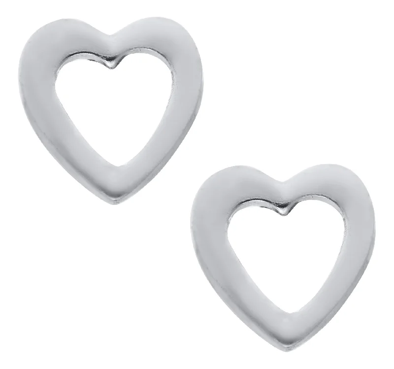 Sterling Silver Open Heart Baby Studs