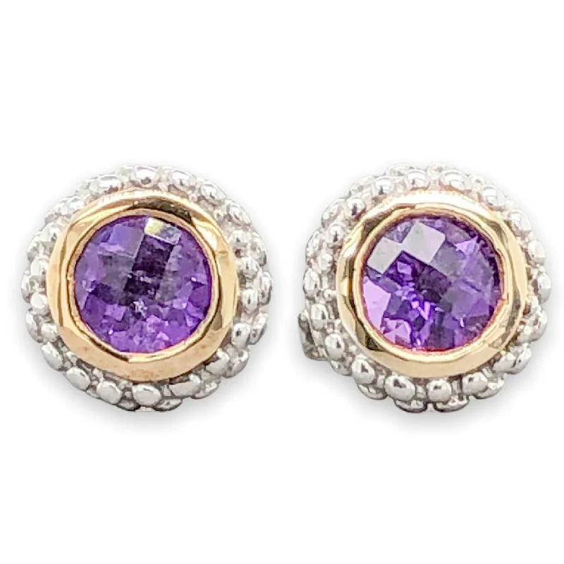 SS Round 0.8cttw Amethyst Stud Earrings