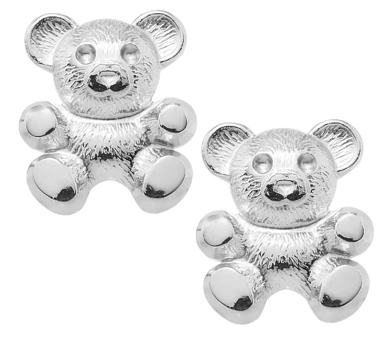 Sterling Silver Teddy Bear Baby Studs