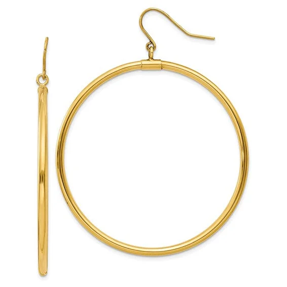 Tube Hoop Dangle Earrings