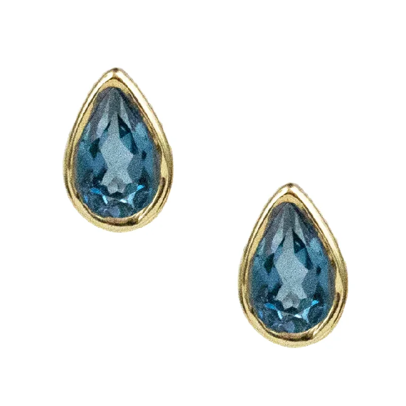 Vermeil Pear Gemstone Studs