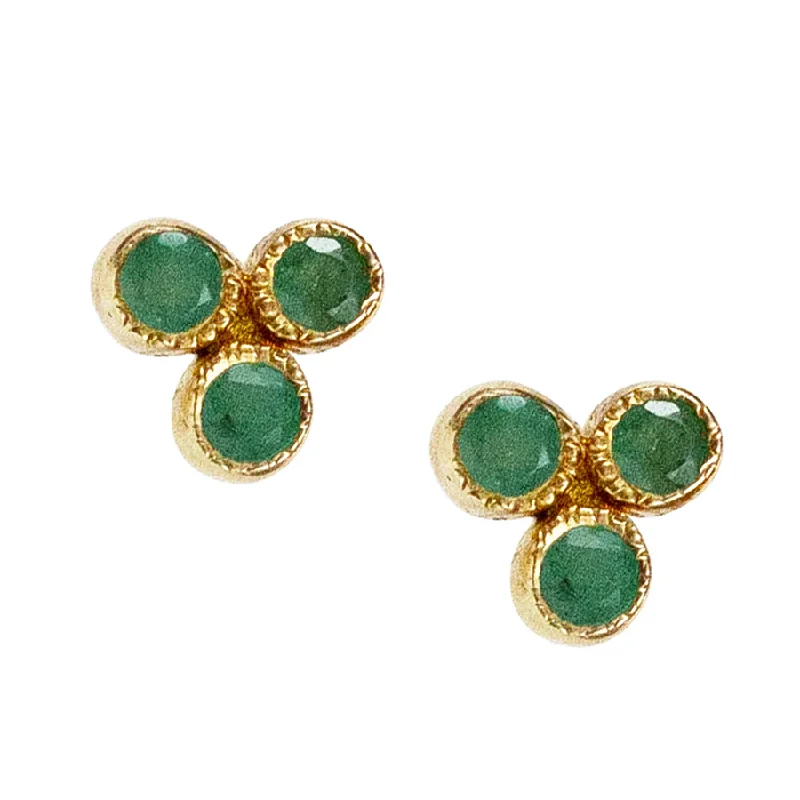 Vermeil Trifecta Gemstone Studs