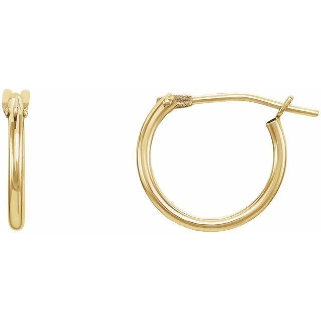 Yellow Gold Polished Huggie Hoops