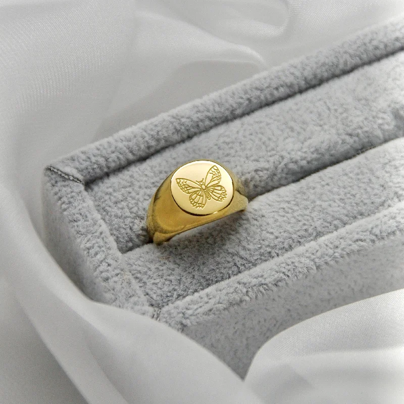 Butterfly Signet Ring