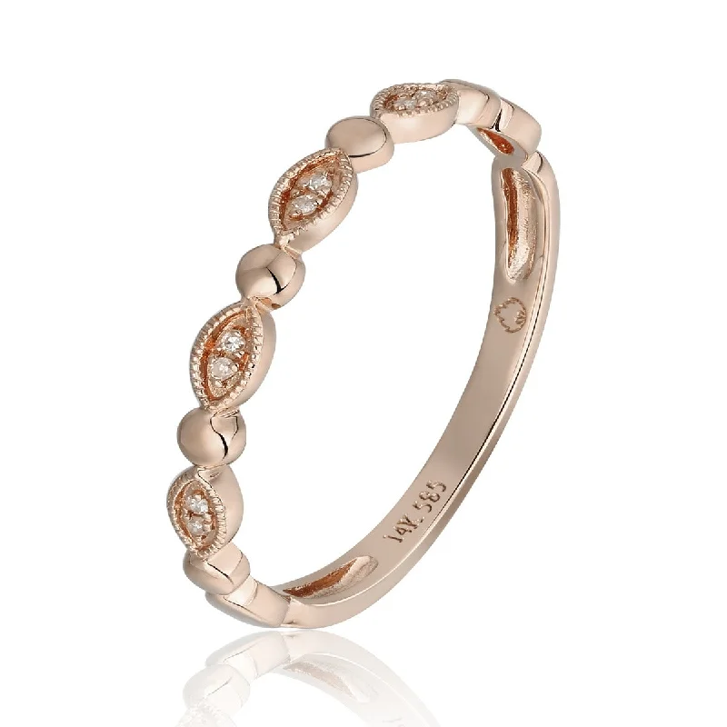 Diamond 14K Rose Gold Stackable Band