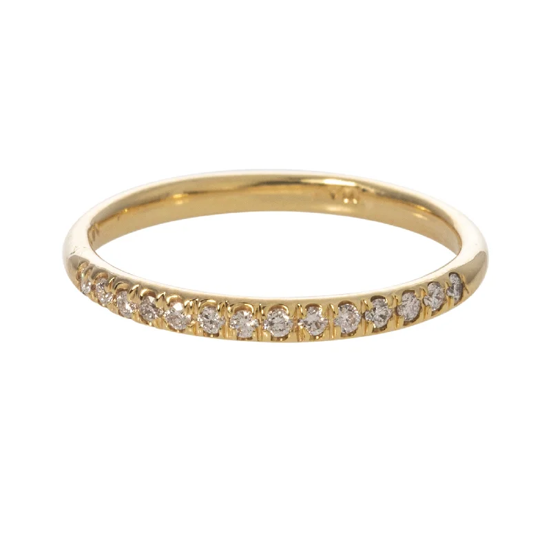 Mazza Diamond Pavé Halfway 14K Yellow Gold Band