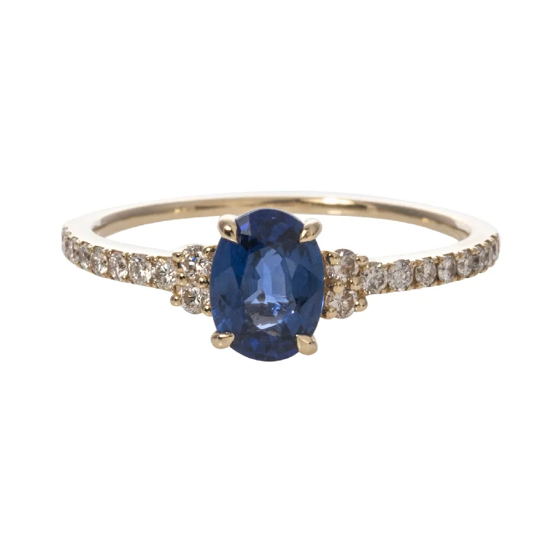 Oval Sapphire & Diamond 14K Yellow Gold Ring