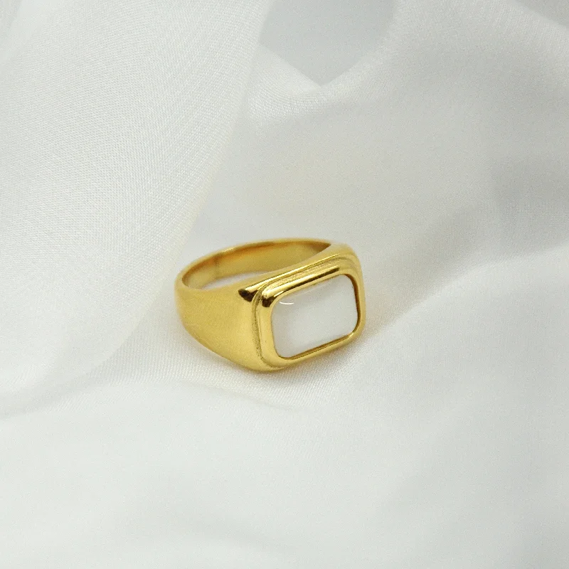 Pearl Signet Rings