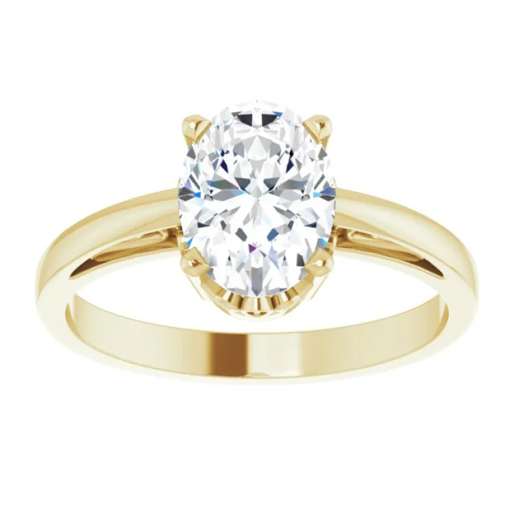 14K Yellow Natural White Sapphire Solitaire Ring