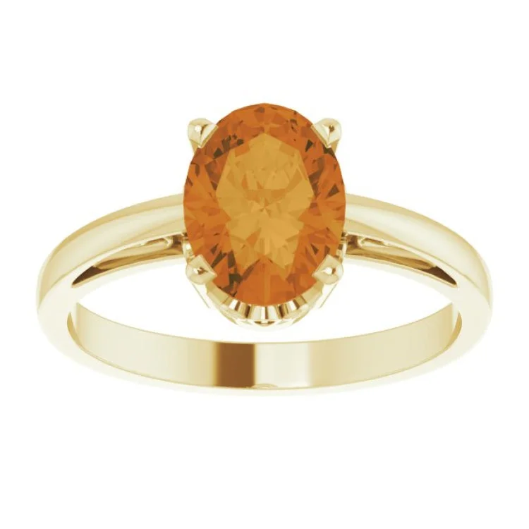 14K Yellow Natural Citrine Solitaire Ring