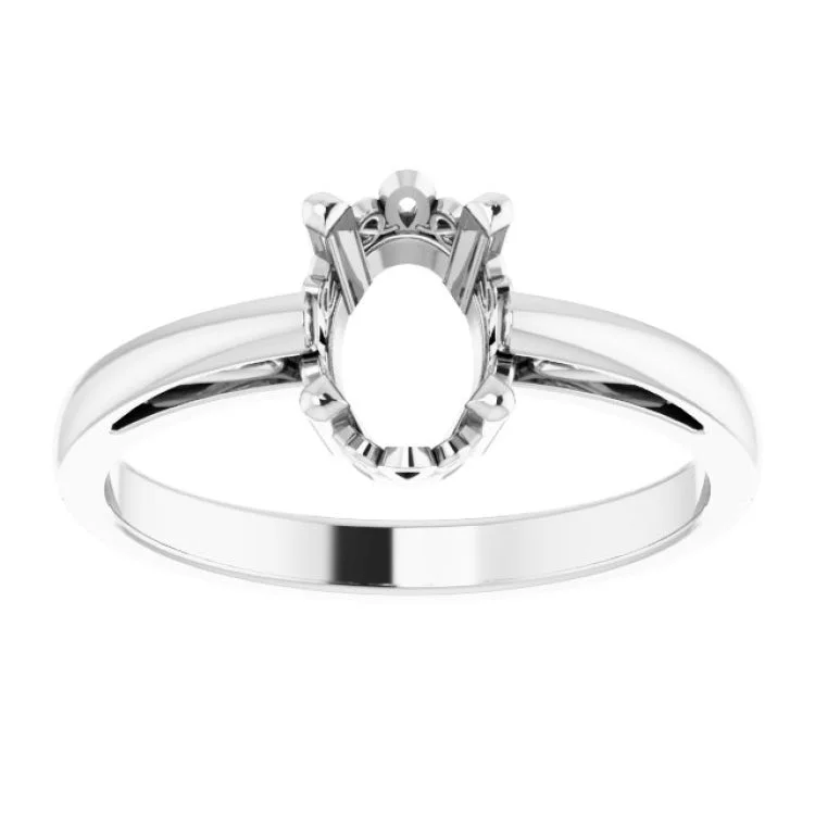 7 x 5 mm 10K White Solitaire Ring