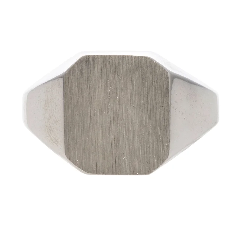 Sterling Silver 12x11mm Octagonal Signet Ring