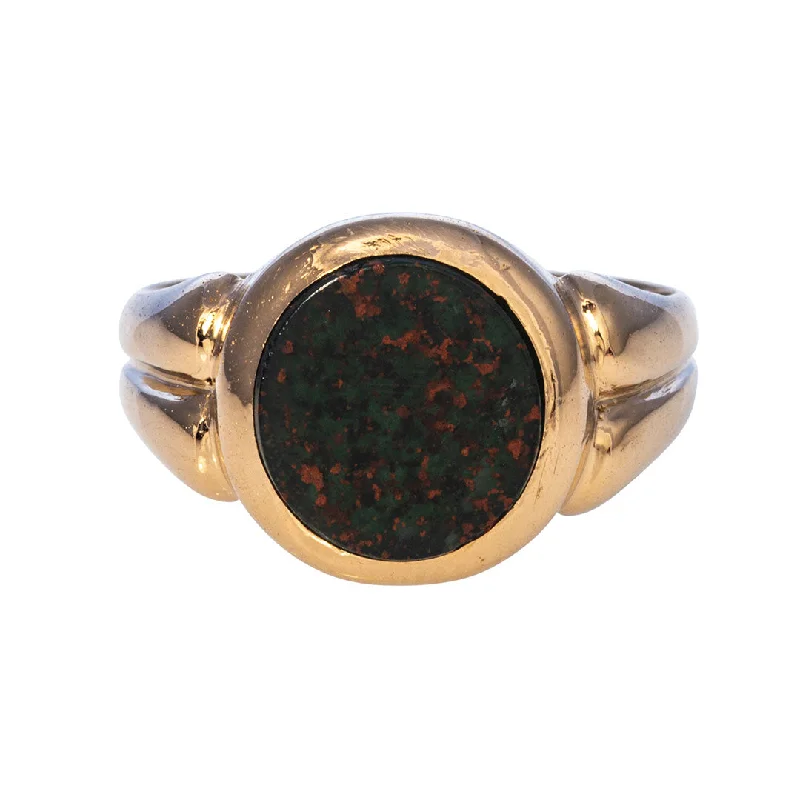 Victorian 18K Gold Bloodstone Signet Ring