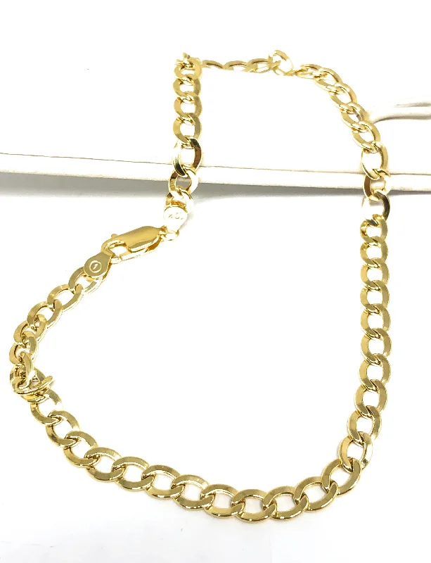 10k Solid Gold Yellow Cuban Link Brracelet (or Anklet) 7-10 inch 4.8mm Width