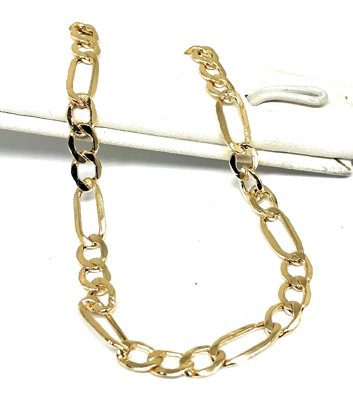 10k Solid Gold Yellow Figaro Brracelet 7-8 inch 5.3-5.8mm Width